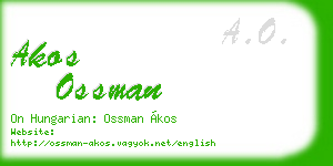 akos ossman business card